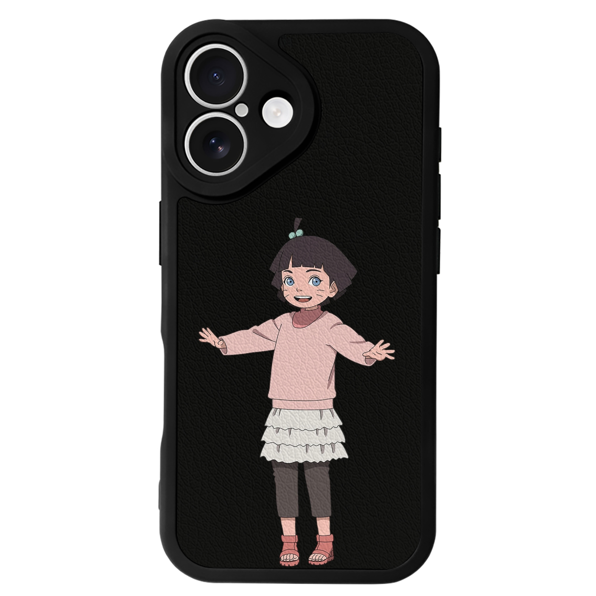 （画像用） NARUTO -ナルト- うずまき ヒマワリ Uzumaki Himawari 【iPhone 16シリーズ対応】シリコンスマホケース（レザー調） 材質：シリコン
